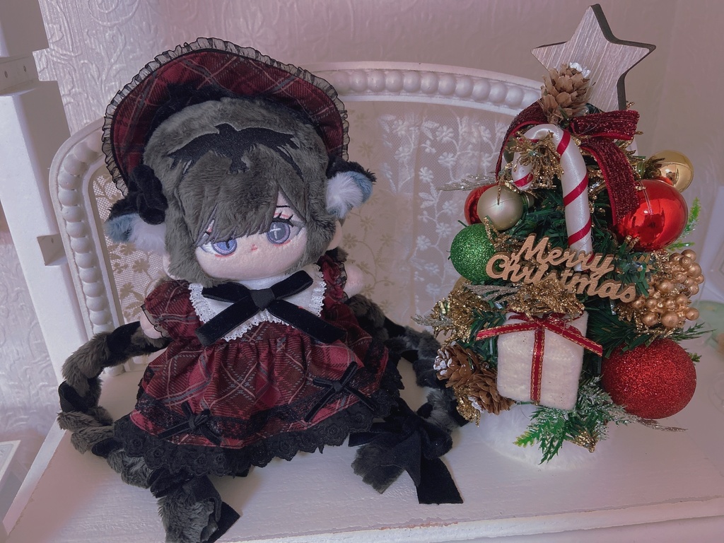 赤チェックワンピース