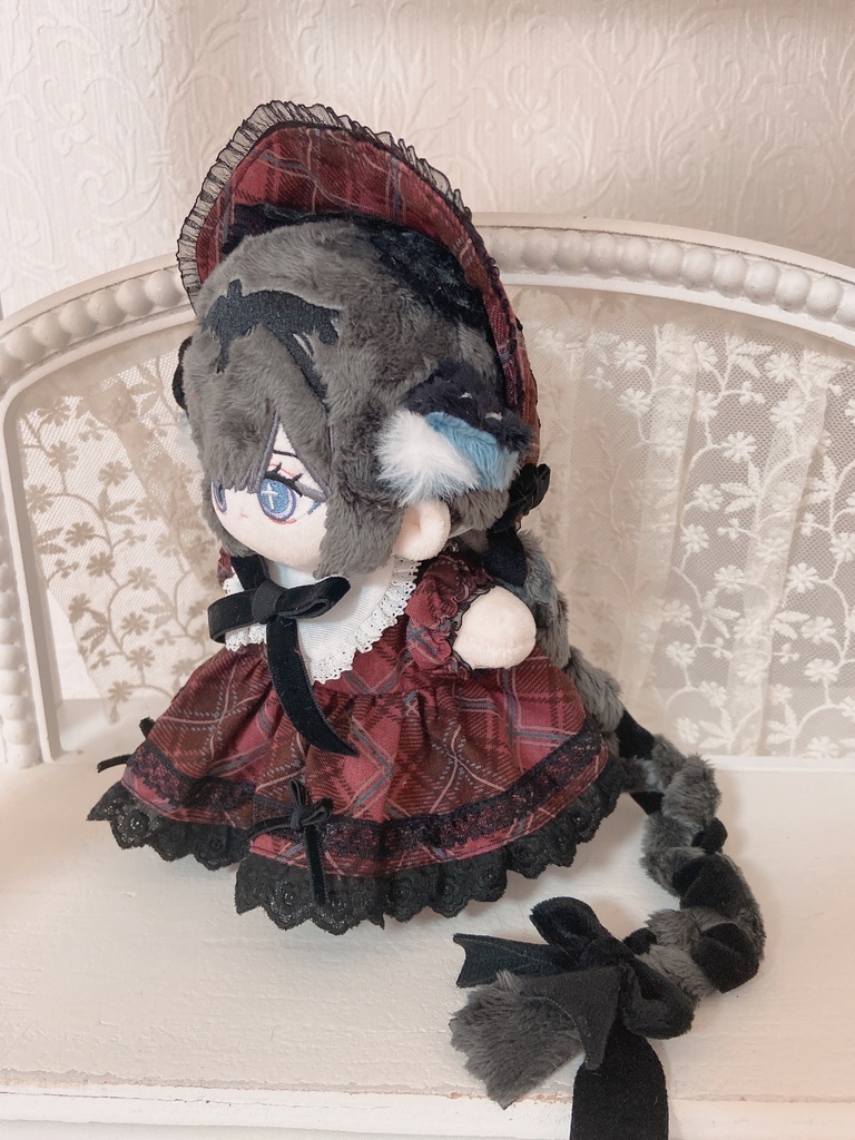 赤チェックワンピース