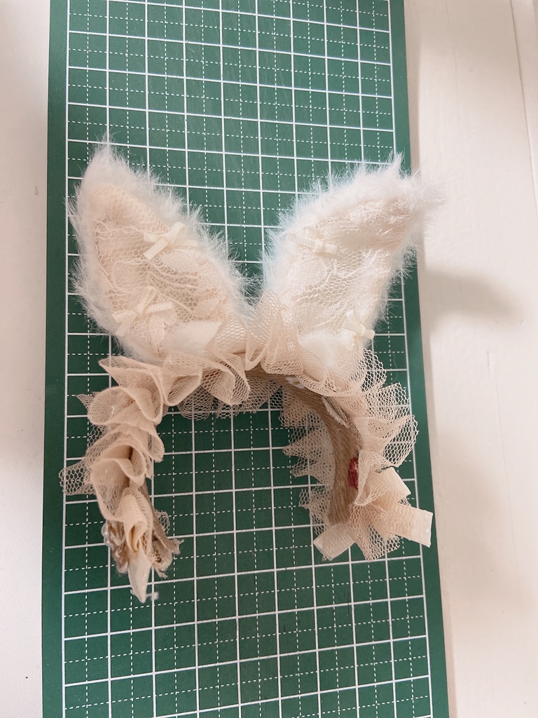 レースうさ耳カチューシャ(ブラウン)