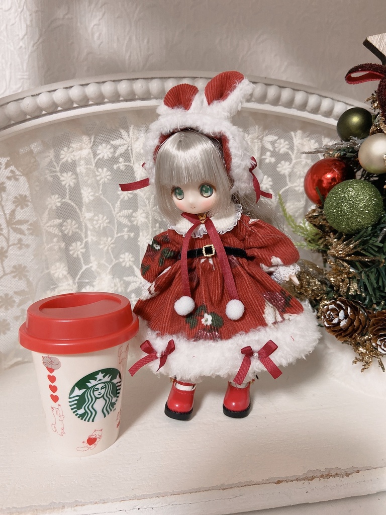 うさぎファーワンピース