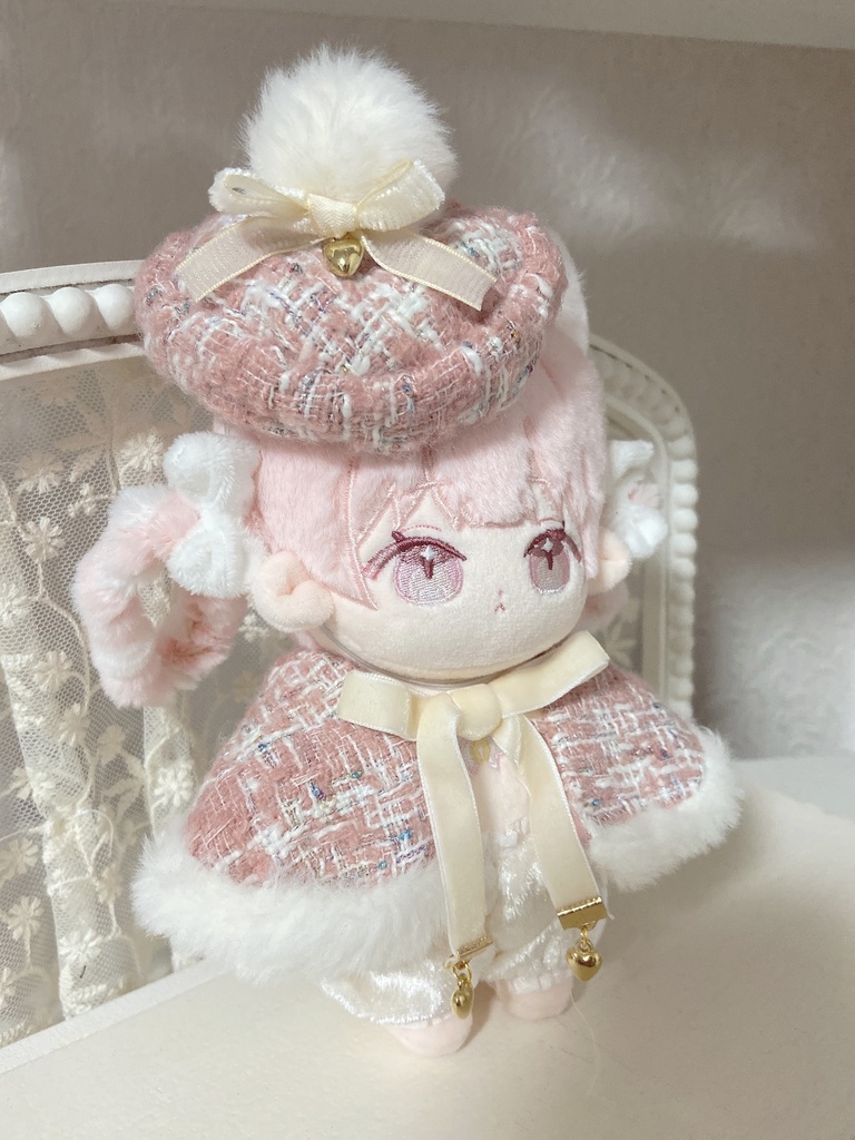 ツィードケープ&ぽんぽん帽子