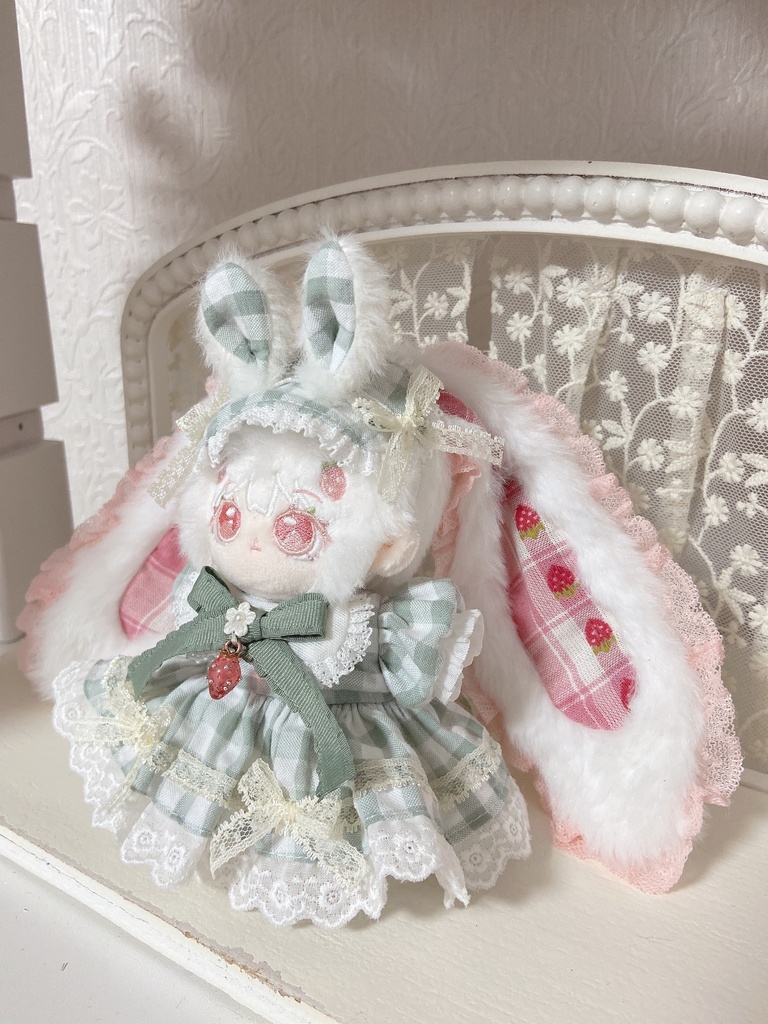 うさ耳ギンガムワンピース(ぐりーん)