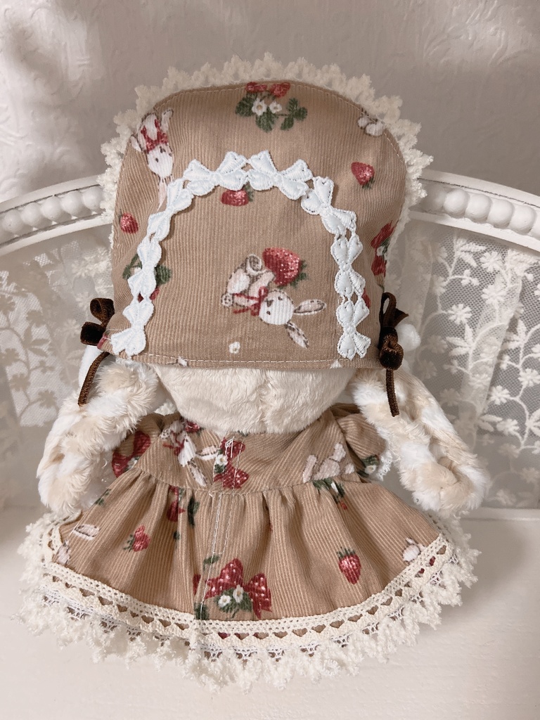 コーデュロイいちごブラウンワンピース(15)