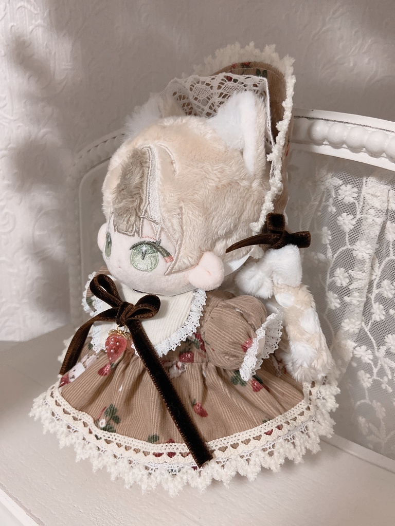 コーデュロイいちごブラウンワンピース(15)