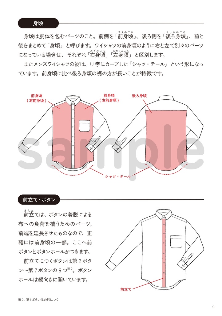 ワイシャツの描き方 1.構造編