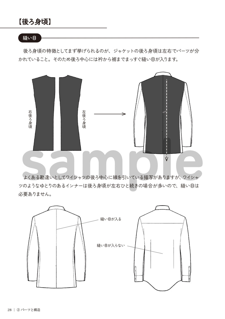 スーツの描き方 1.ジャケットの構造編