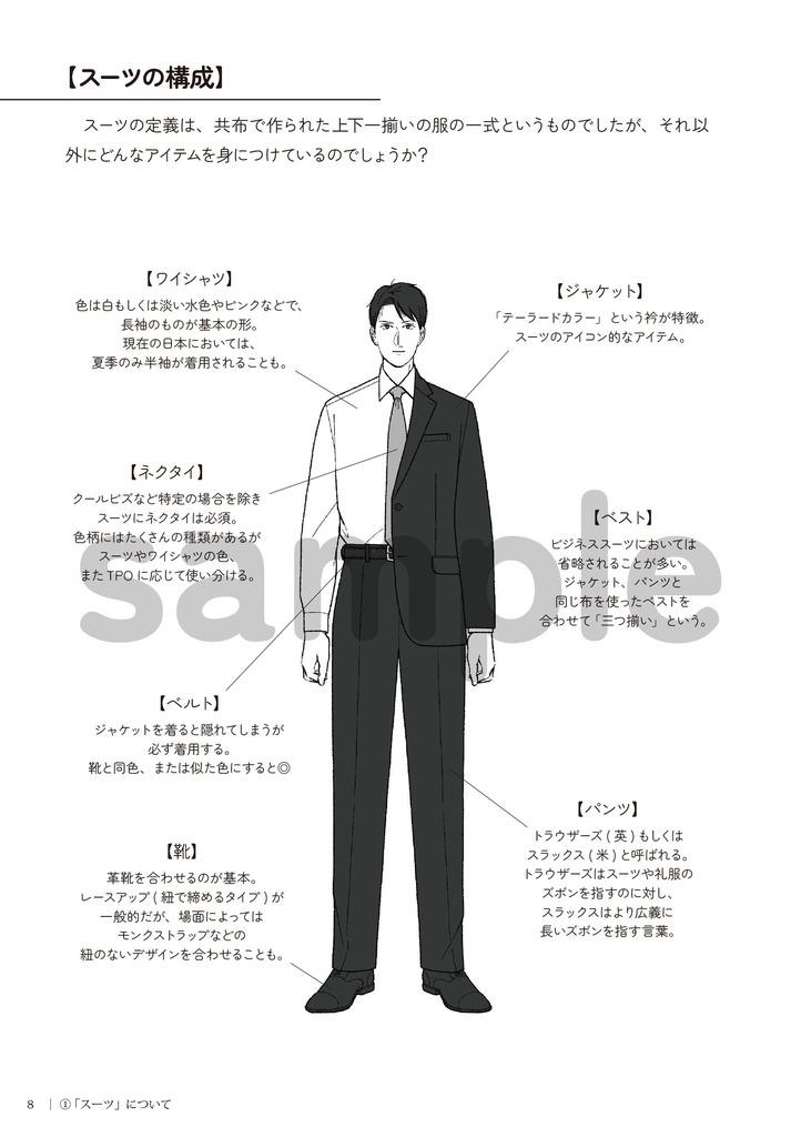 スーツの描き方 1.ジャケットの構造編