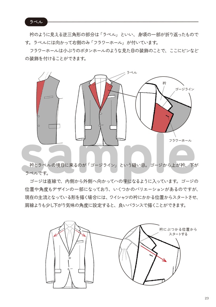 スーツの描き方 1.ジャケットの構造編
