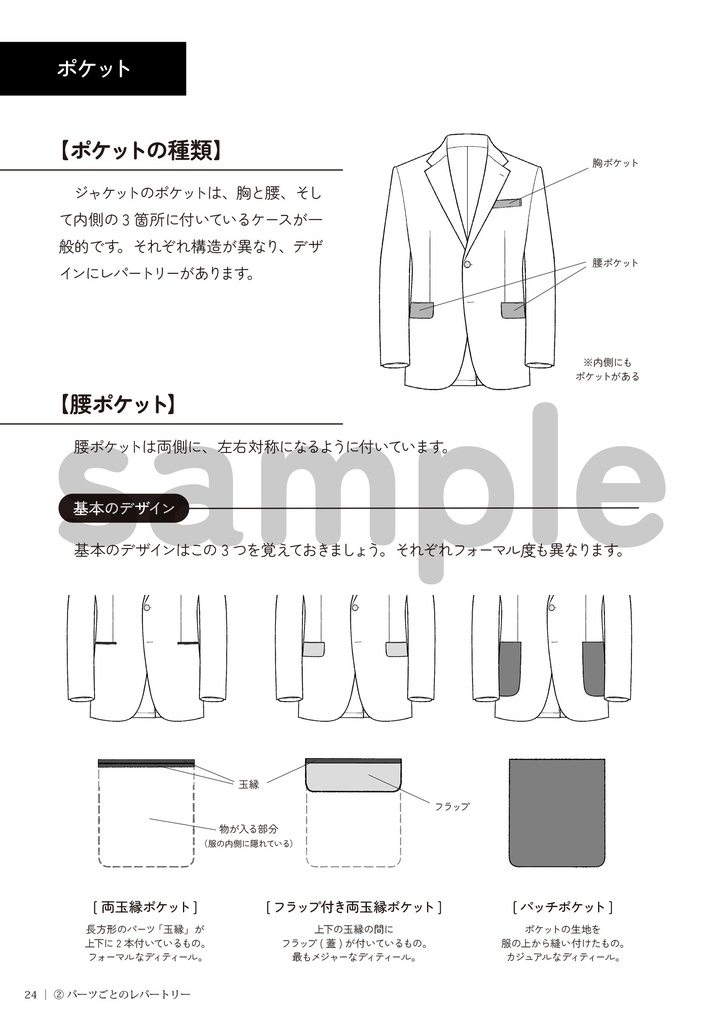 スーツの描き方 2.ジャケットのディティール編