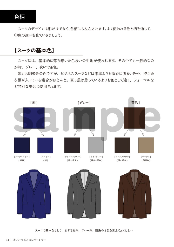 スーツの描き方 2.ジャケットのディティール編