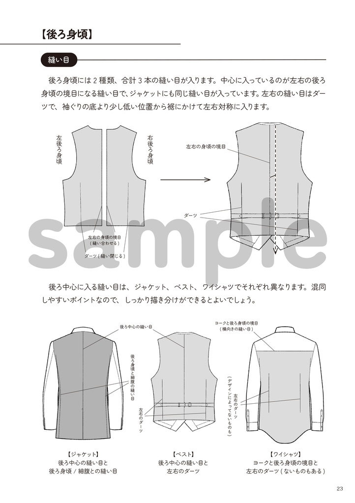 スーツの描き方 3.ベスト編