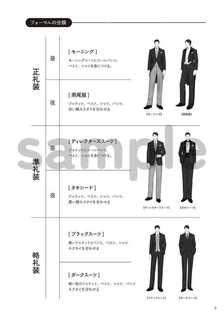 スーツの描き方 4.フォーマル編