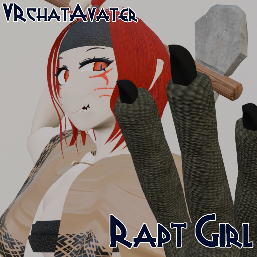 VRC向けアバターモデル　「RaptGirl」～ラプトガール～