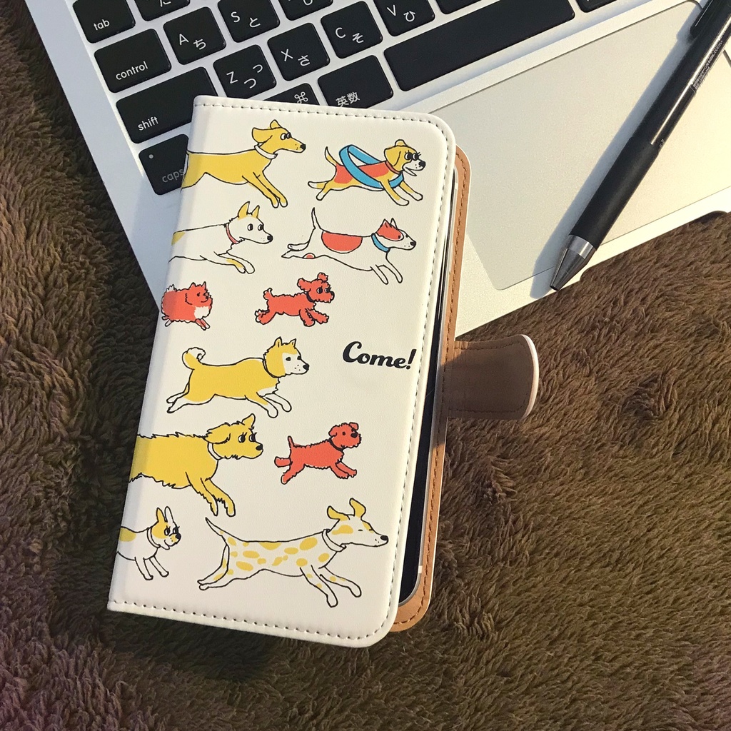 「カムカムwanco!」手帳型Androidケース