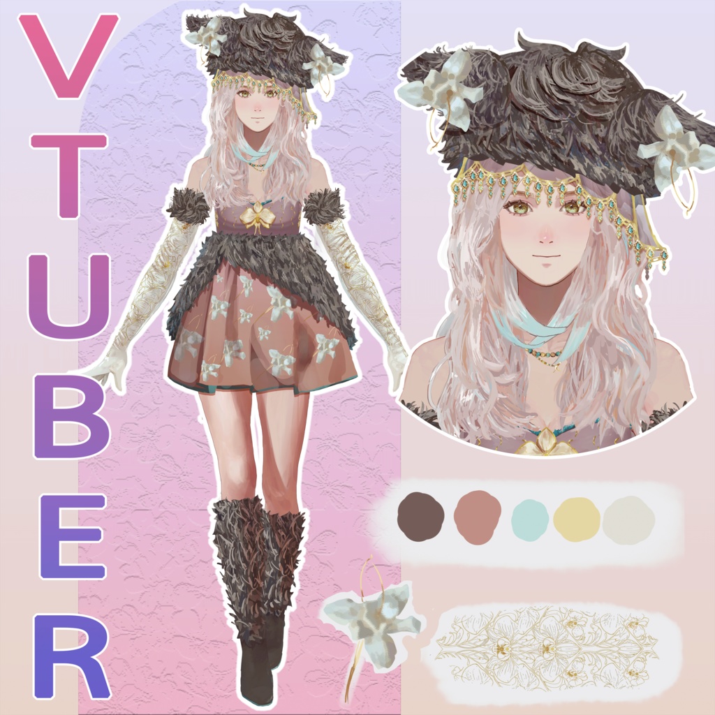 Soft-Glitch Sweetheart | Cute VTuber Model (Live2D Ready)