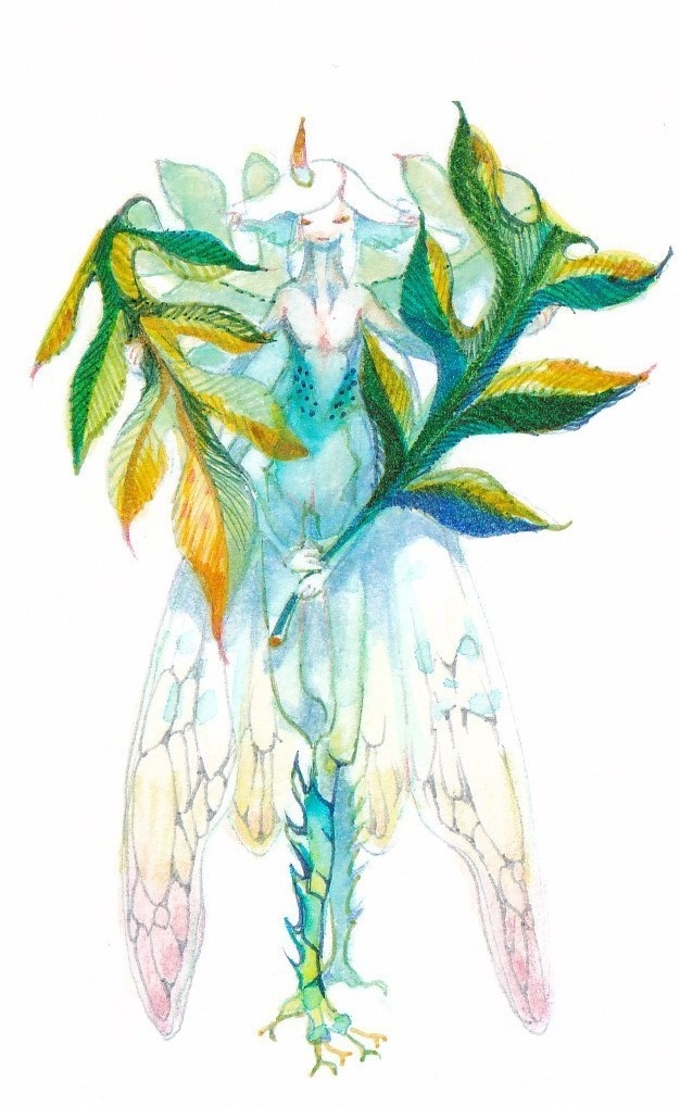 【原画】萌黄のケープ