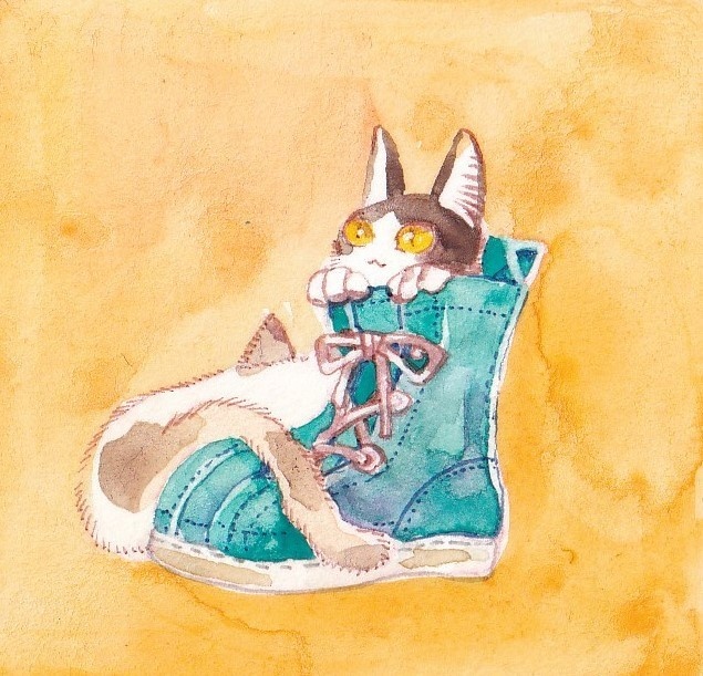 【原画】長靴に入った猫