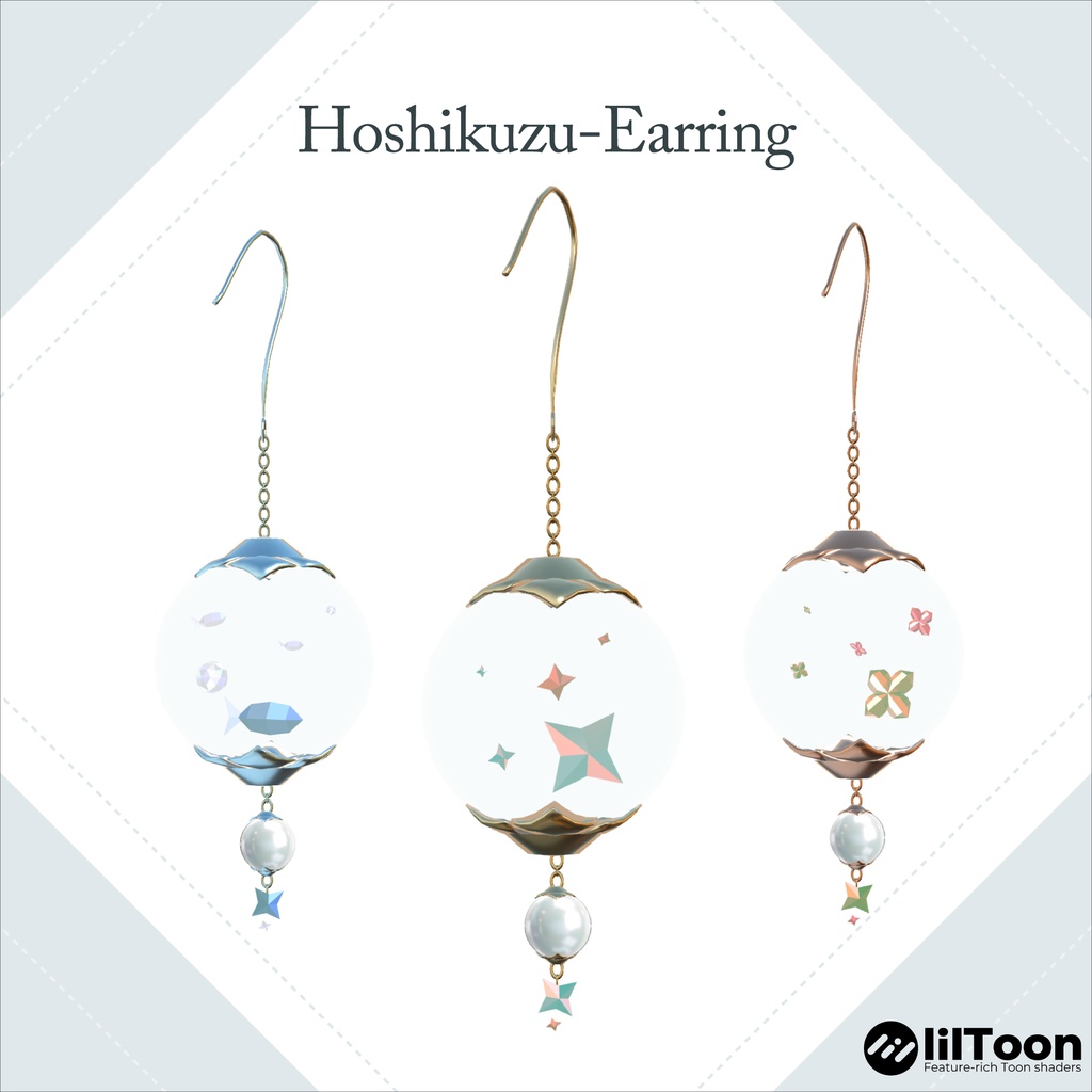 【VRChat用アクセサリー】Hoshikuzu Earring