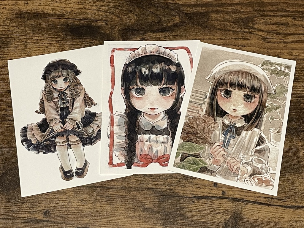 メイドちゃん＆ロリィタちゃん ポストカード3種set