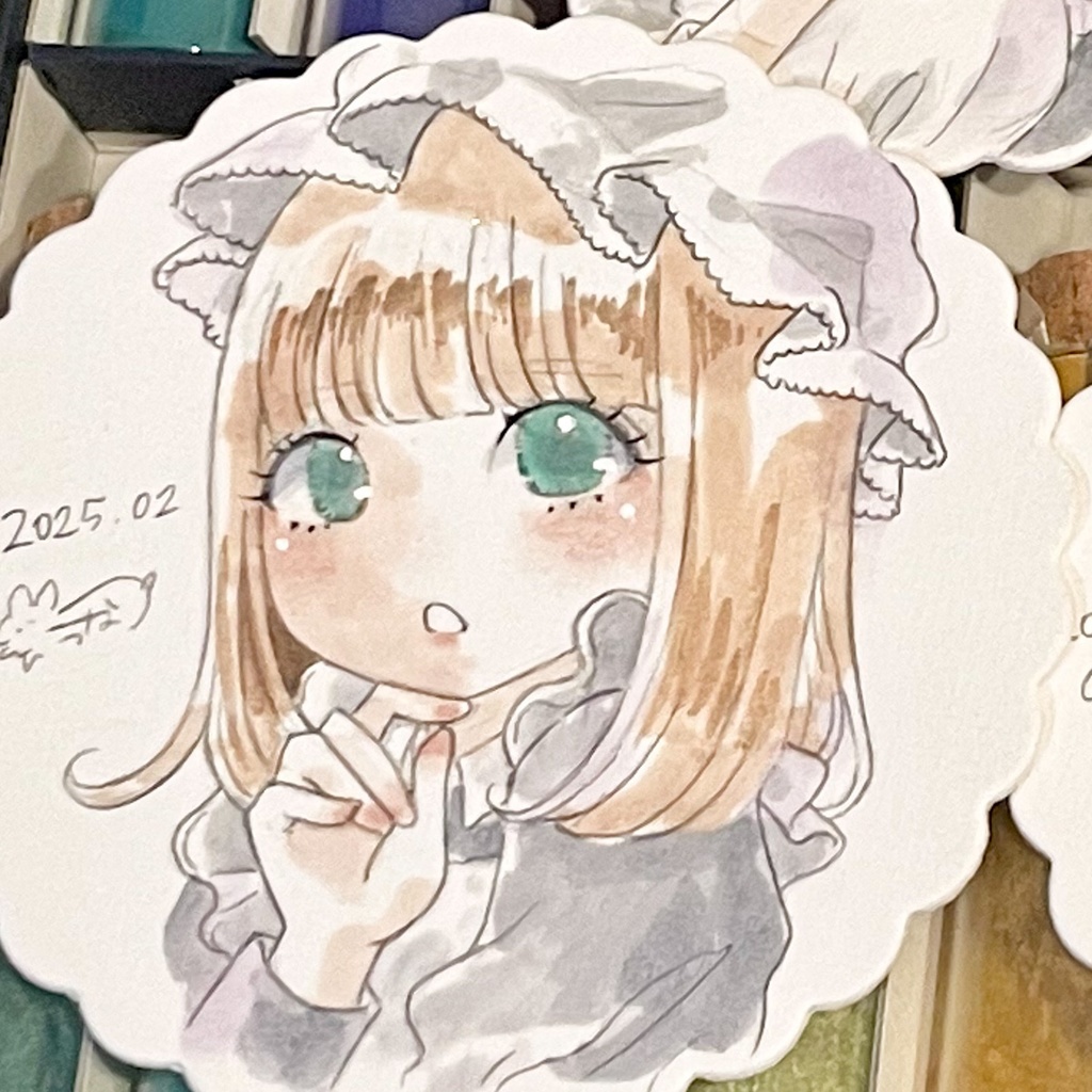 「spray green」paper portrait