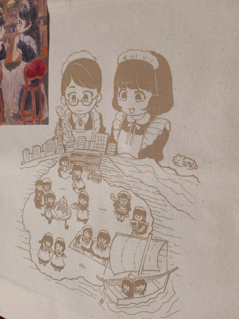 「空想メイドピア」マチ付きトートバッグ&ポストカードセット