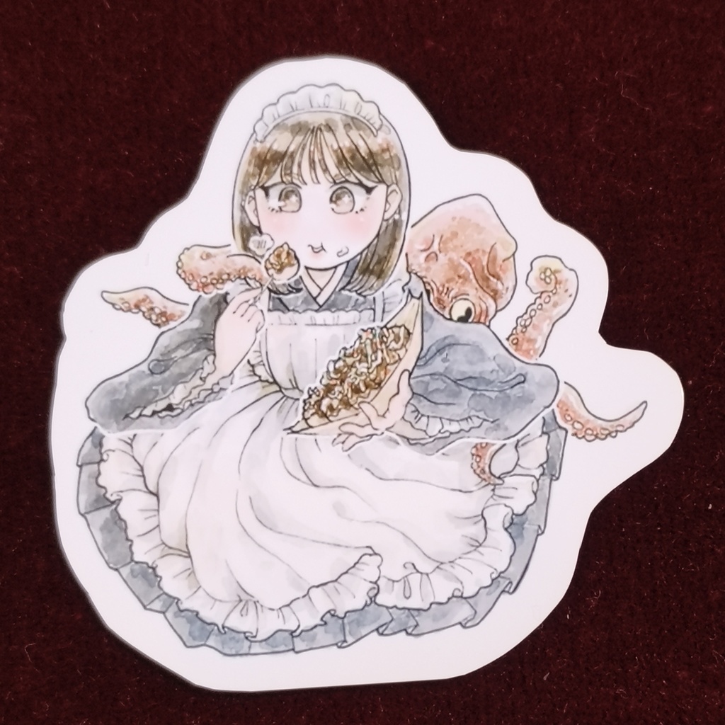 たこやきたべるうなステッカー