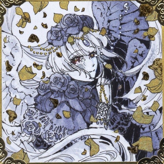【新作5種】OCモノクロドローイング（豆色紙原画）