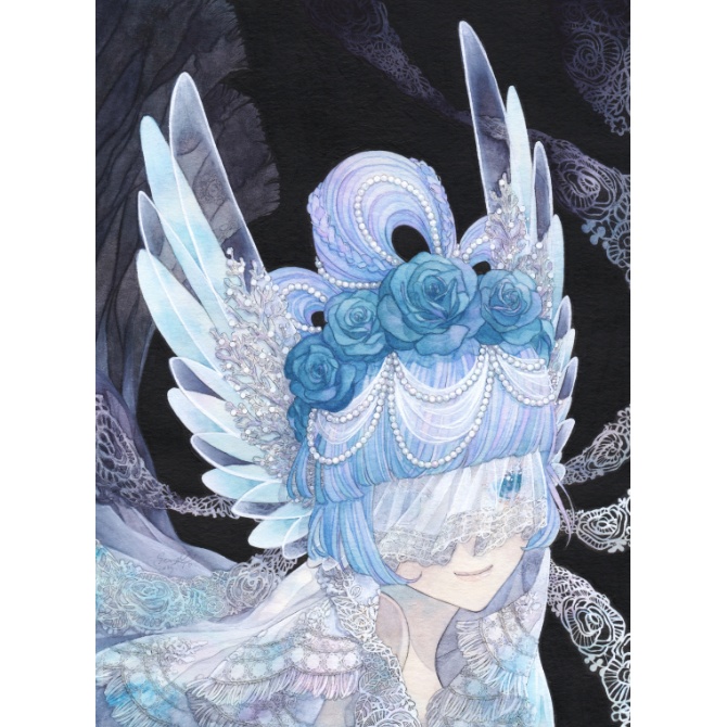 【新作】額装原画「Can you see me ? V」