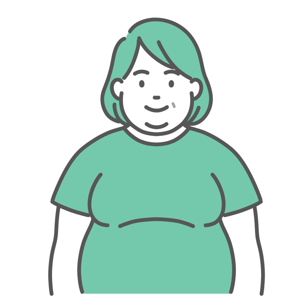 肥満体型・ぽっちゃりした中年女性のイラスト(素体)