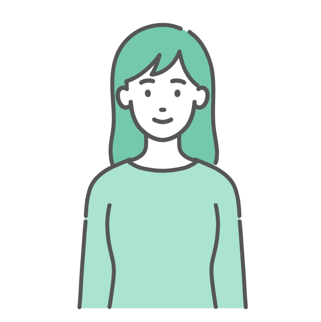 笑顔の若い女性・成人女性のイラスト(上半身・正面)