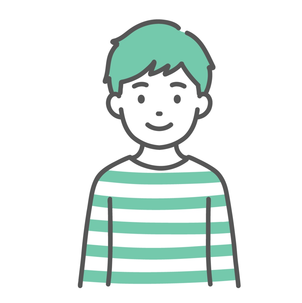 笑顔の男の子（子ども）のイラスト（正面・上半身）