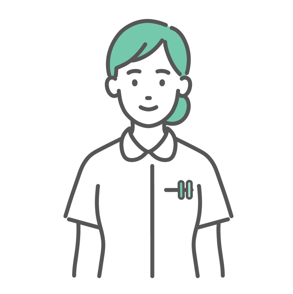 笑顔の女性看護師のイラスト(正面・上半身)