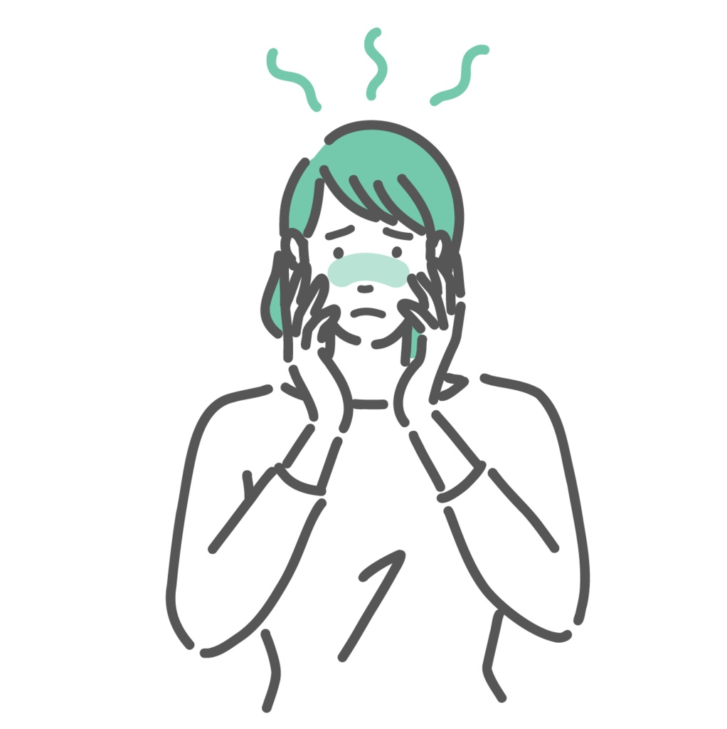 顔のほてり（ホットフラッシュ）に悩む女性