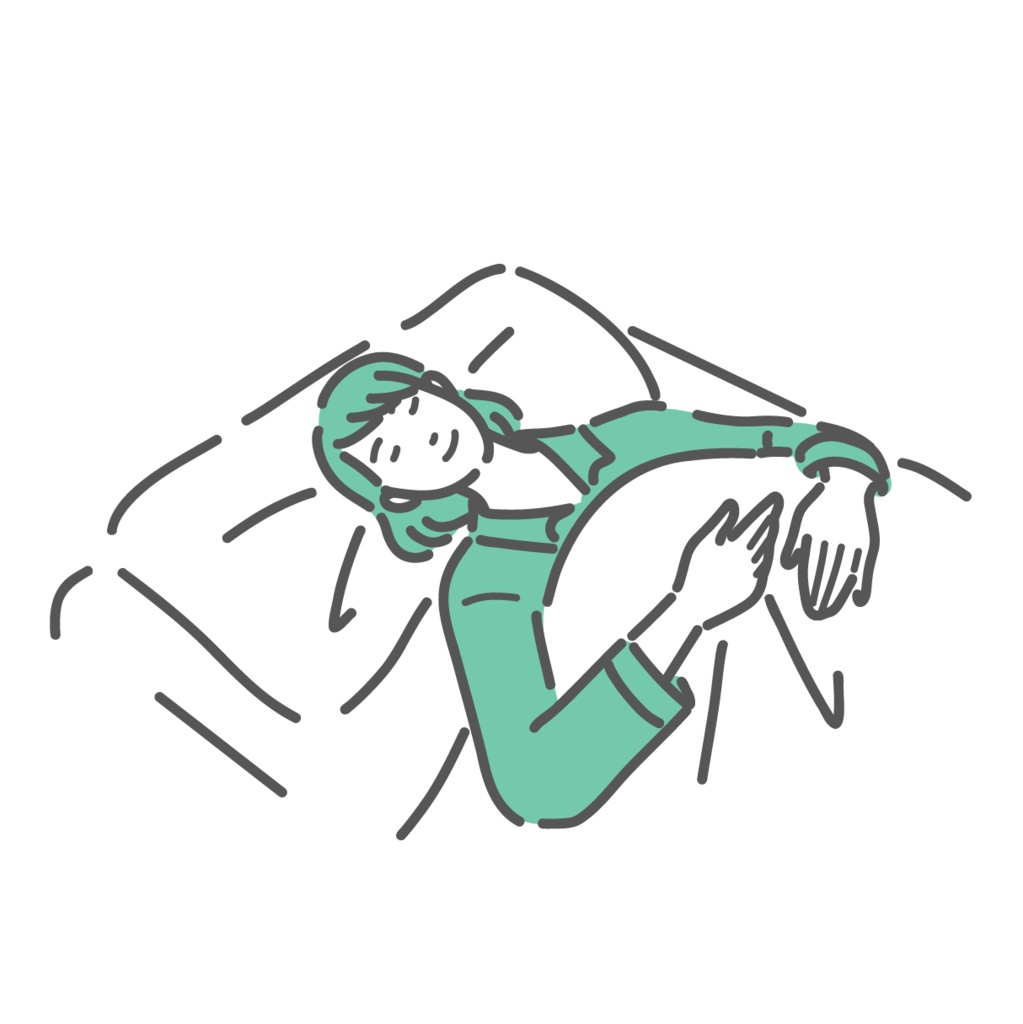 質の高い睡眠と自律神経の安定：安眠する女性のイラスト