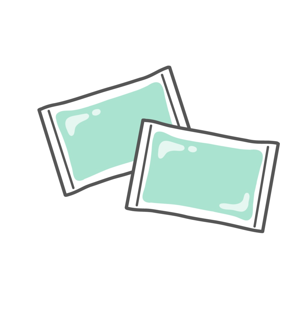 保冷剤・アイスパックのイラスト（熱中症・暑さ対策グッズ）