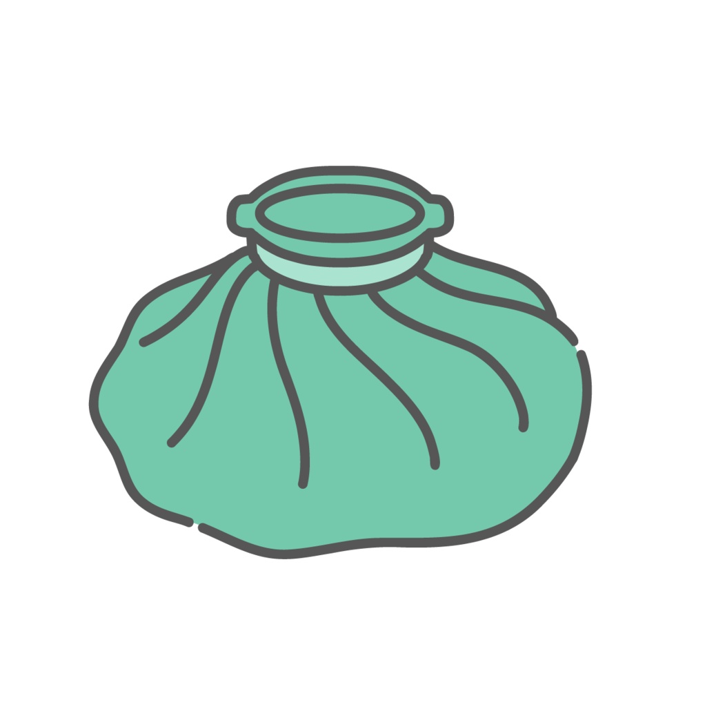 氷嚢(氷のう)・アイスバッグのイラスト(熱中症・アイシンググッズ)
