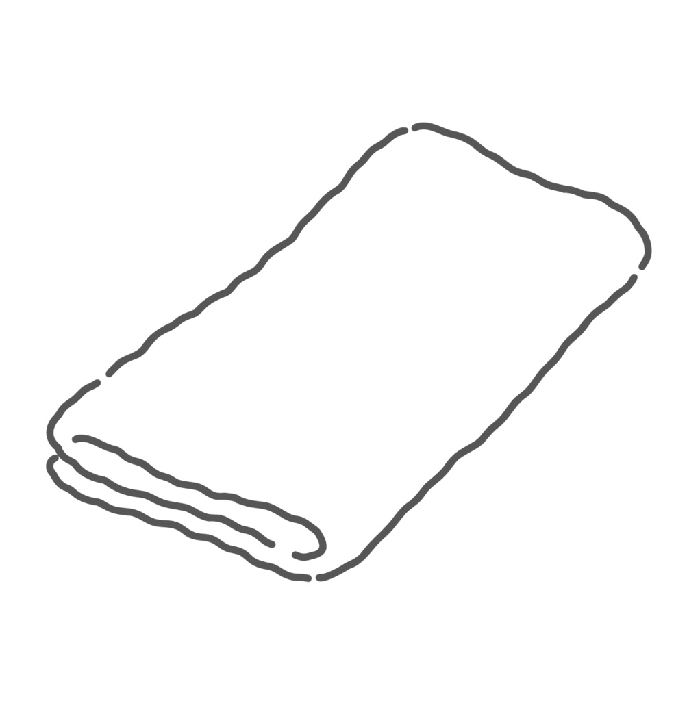 乾いたタオル・フェイスタオルのイラスト（汗拭き・熱中症対策グッズ）