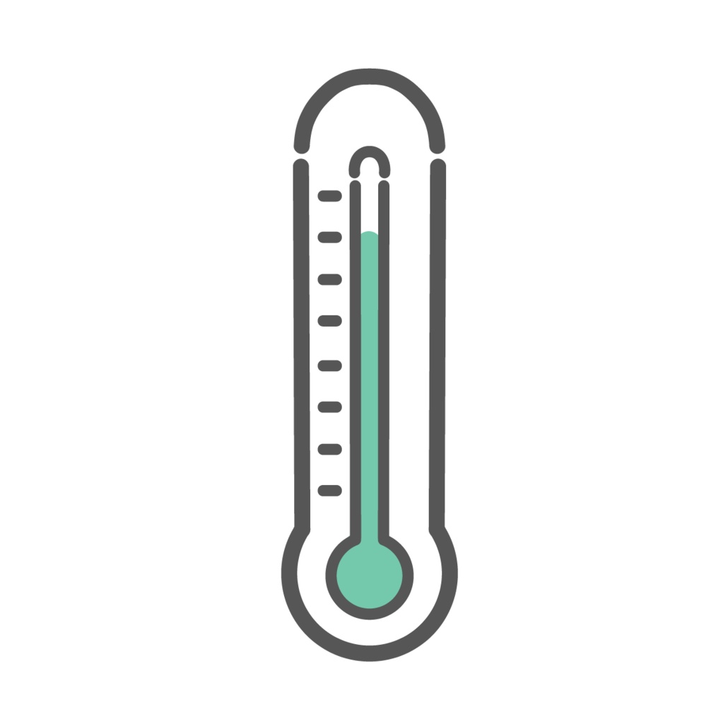 温度計のイラスト(熱中症対策・室温管理アイコン)