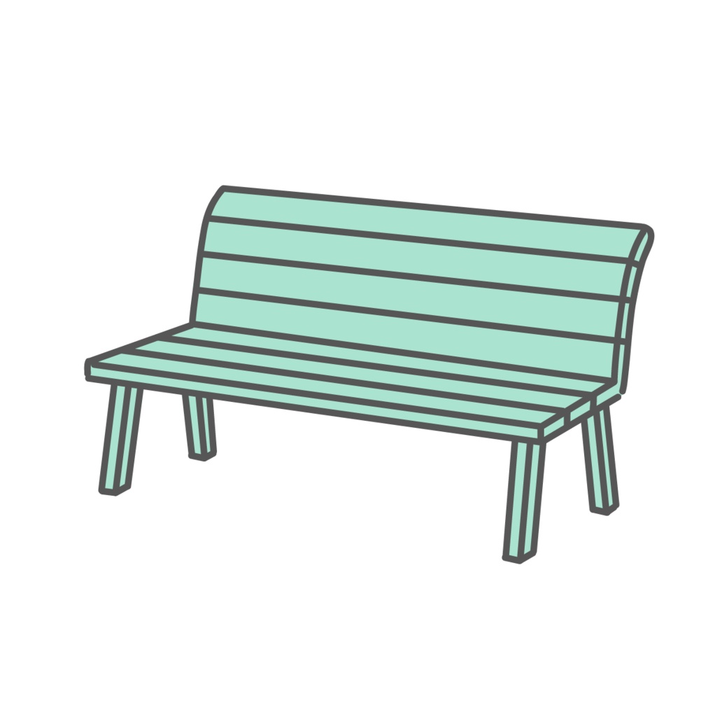 シンプルな木製ベンチ(長椅子)のイラスト