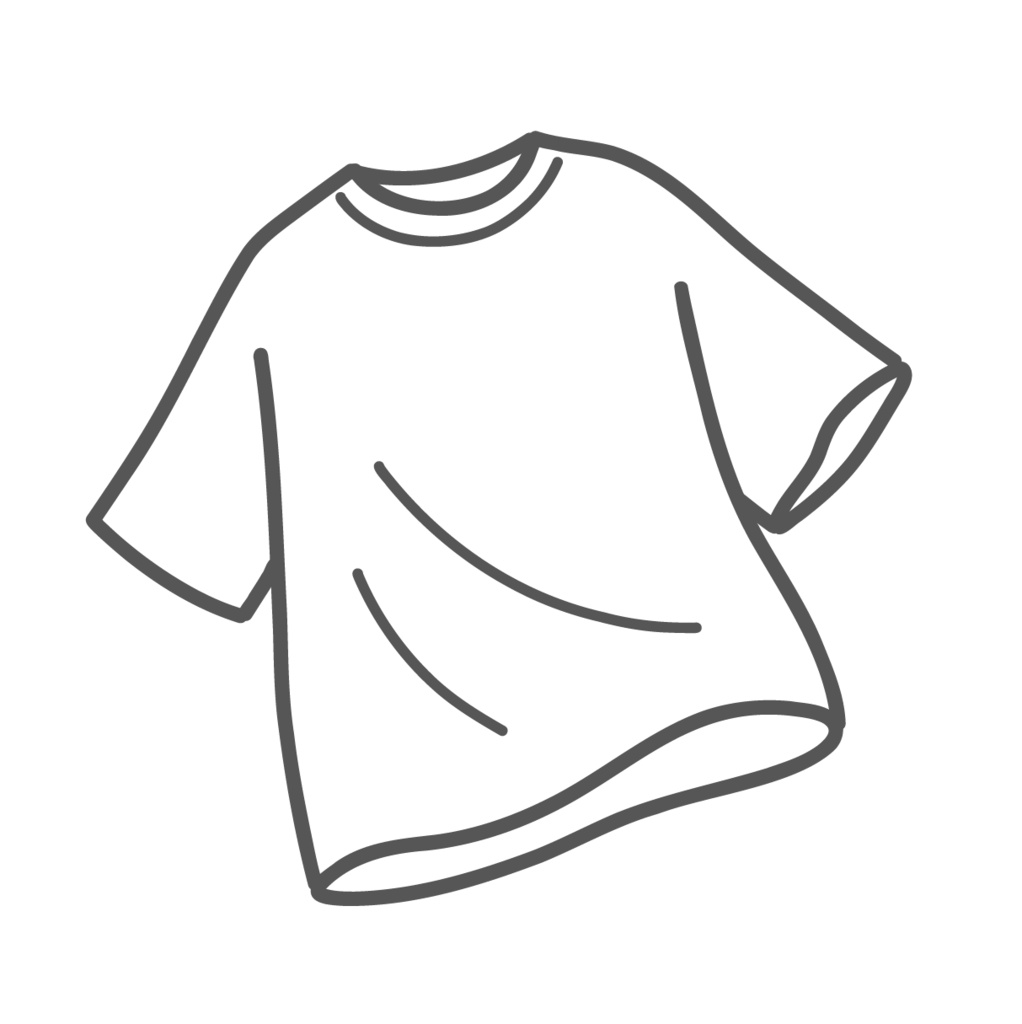 シンプルな半袖Tシャツ（白）のイラスト