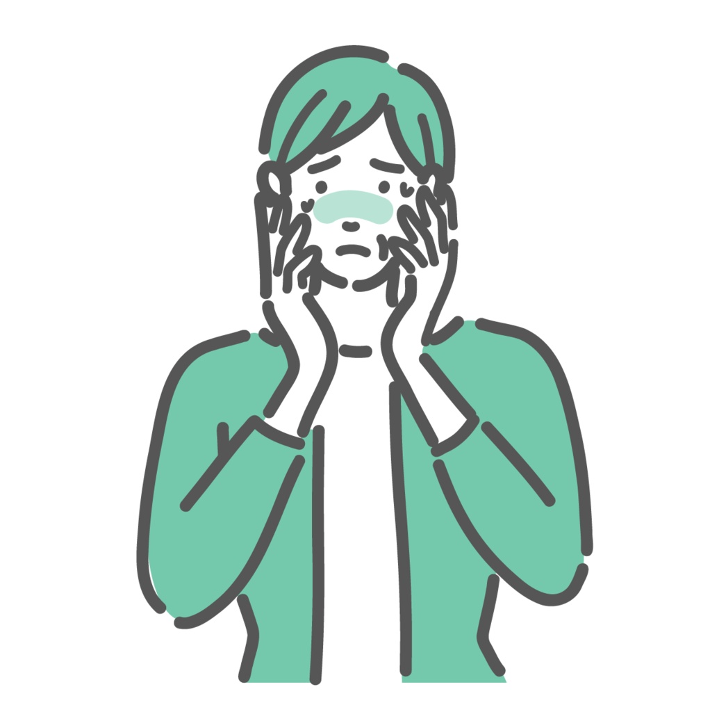 ホットフラッシュ（ほてり・発汗）で苦しむ更年期の女性のイラスト