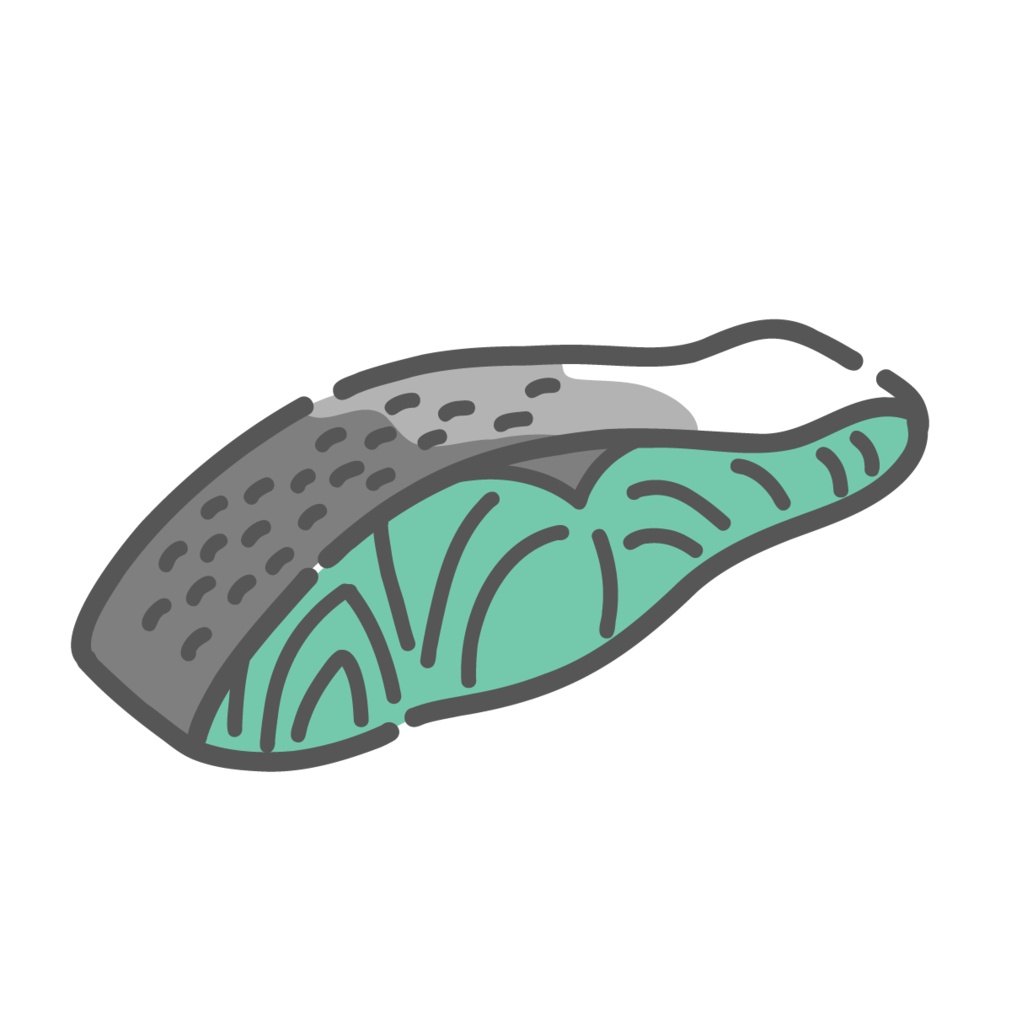 鮭（サーモン、切り身）のイラスト