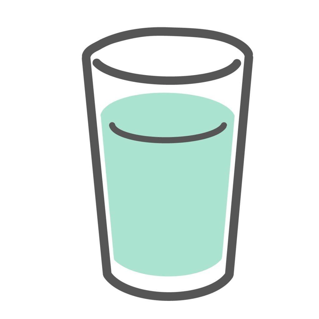 コップに入った水のイラスト