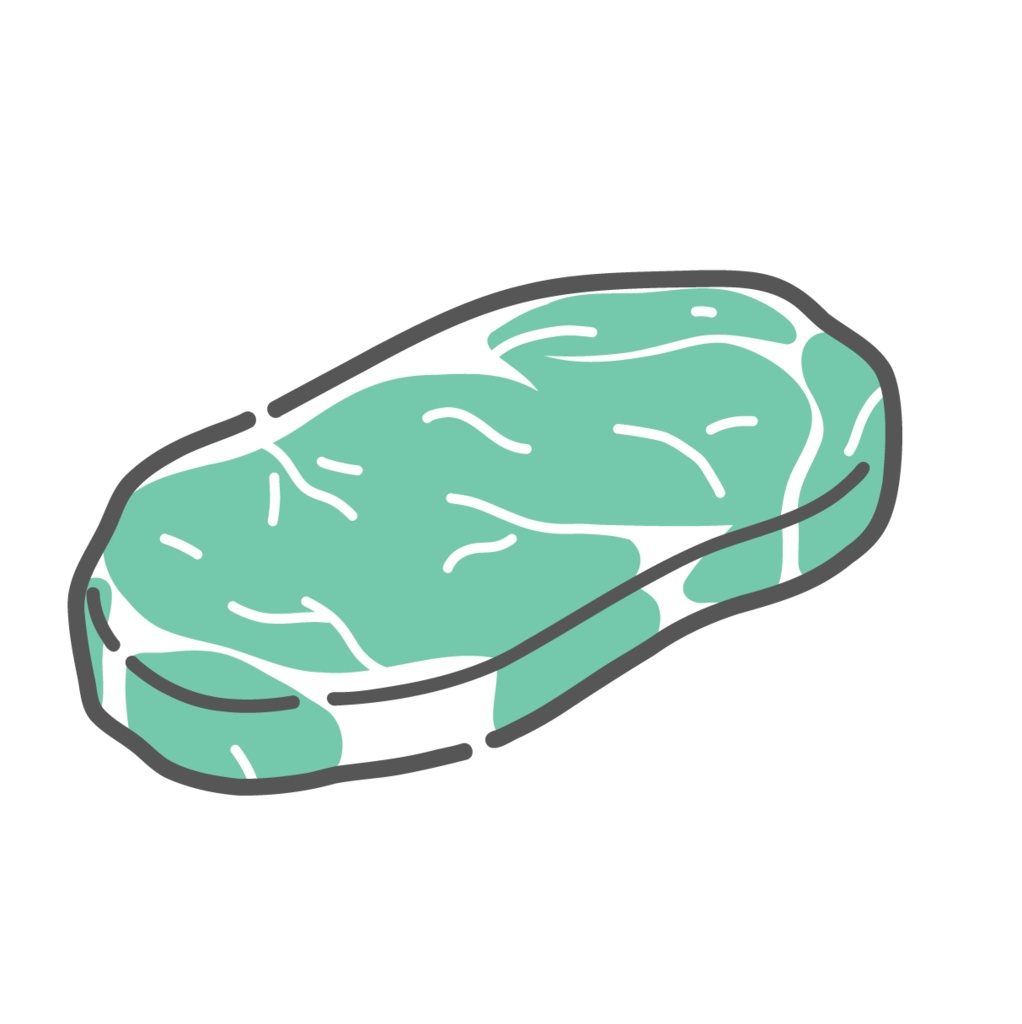 赤身肉のイラスト(タンパク質食材/牛肉)