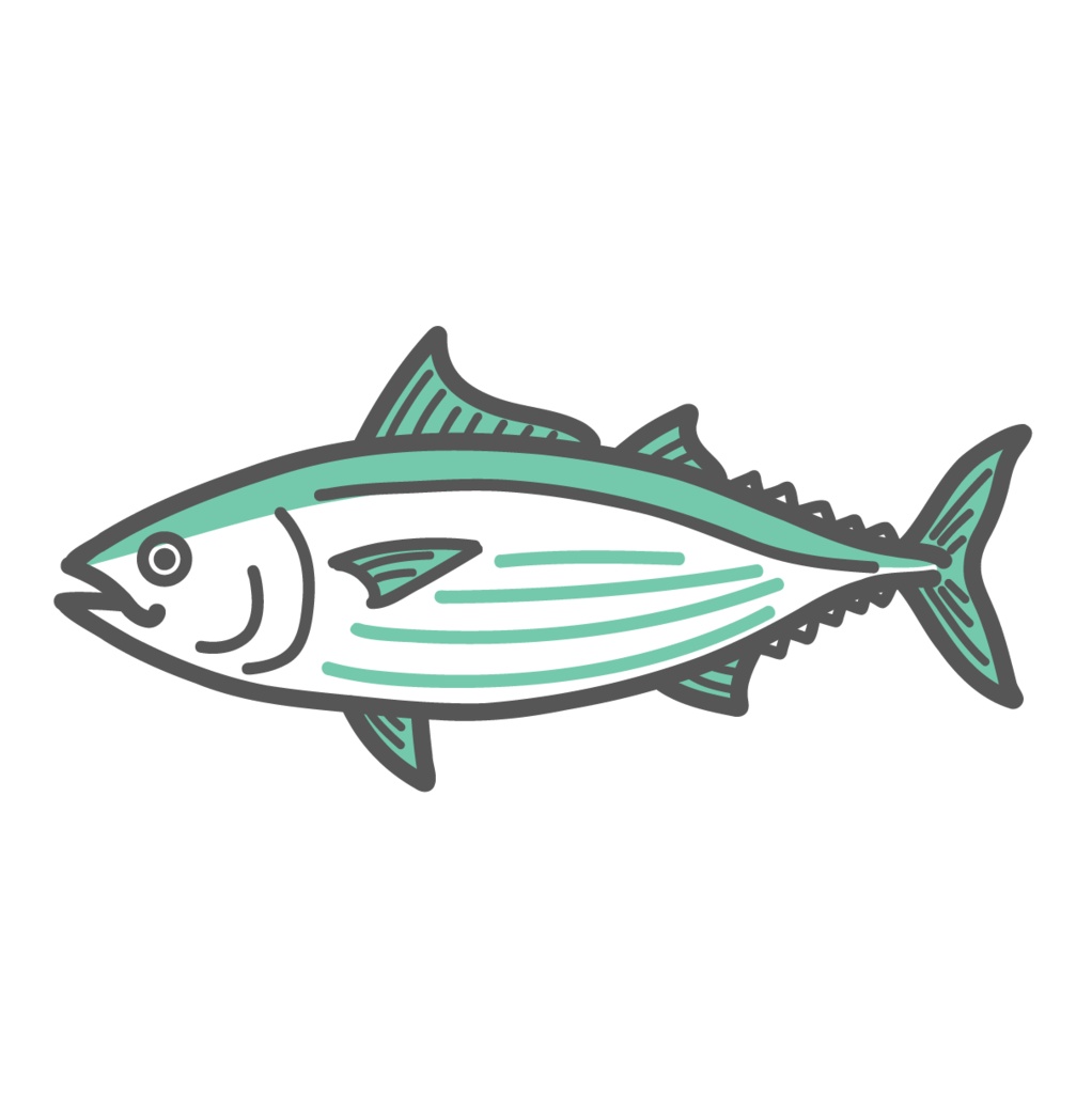 鰹（カツオ）のイラスト（タンパク質食材/魚）