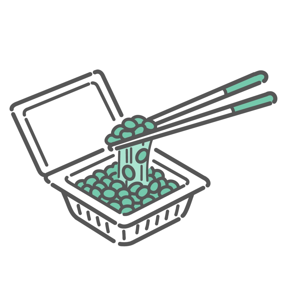 納豆のイラスト（タンパク質食材/発酵食品）