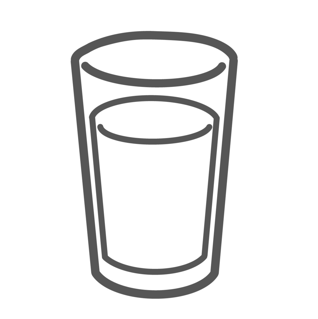 コップに入った牛乳のイラスト(ミルク/乳製品)