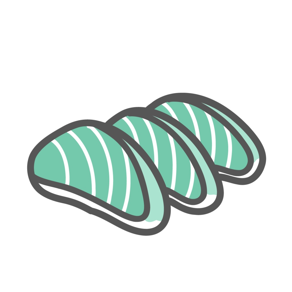 鰹（カツオ）の刺身・たたきのイラスト（タンパク質食材/魚）
