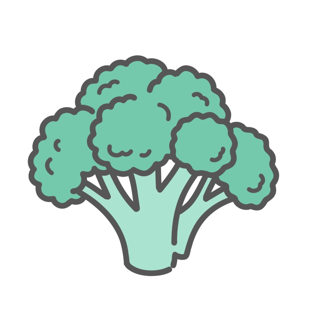 ブロッコリーのイラスト（野菜/タンパク質食材）