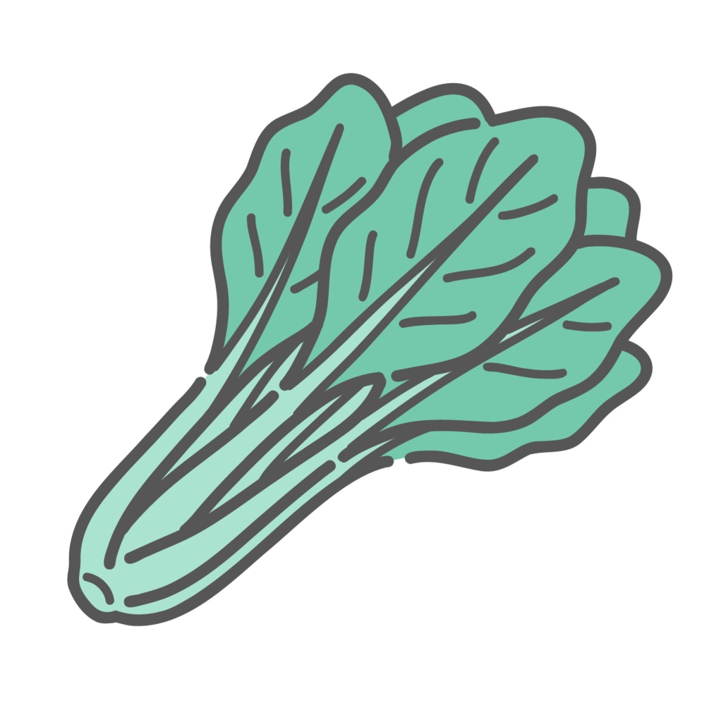 小松菜のイラスト(緑黄色野菜/カルシウム)
